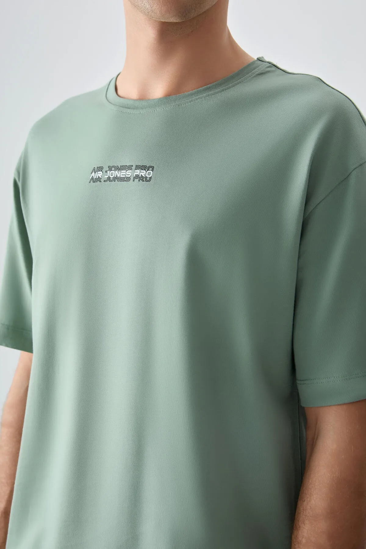 0 pamuk kalin yumuşak dokulu oversize fit baskili erkek t-shirt - 88354