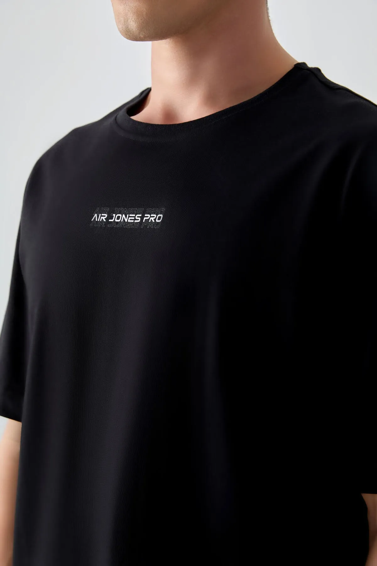 0 pamuk kalin yumuşak dokulu oversize fit baskili erkek t-shirt - 88354