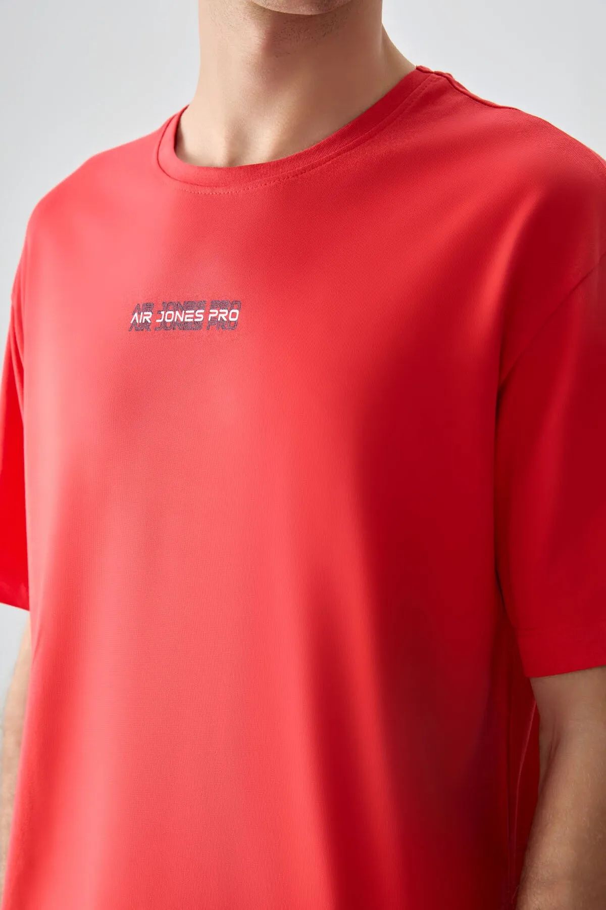0 pamuk kalin yumuşak dokulu oversize fit baskili erkek t-shirt - 88354
