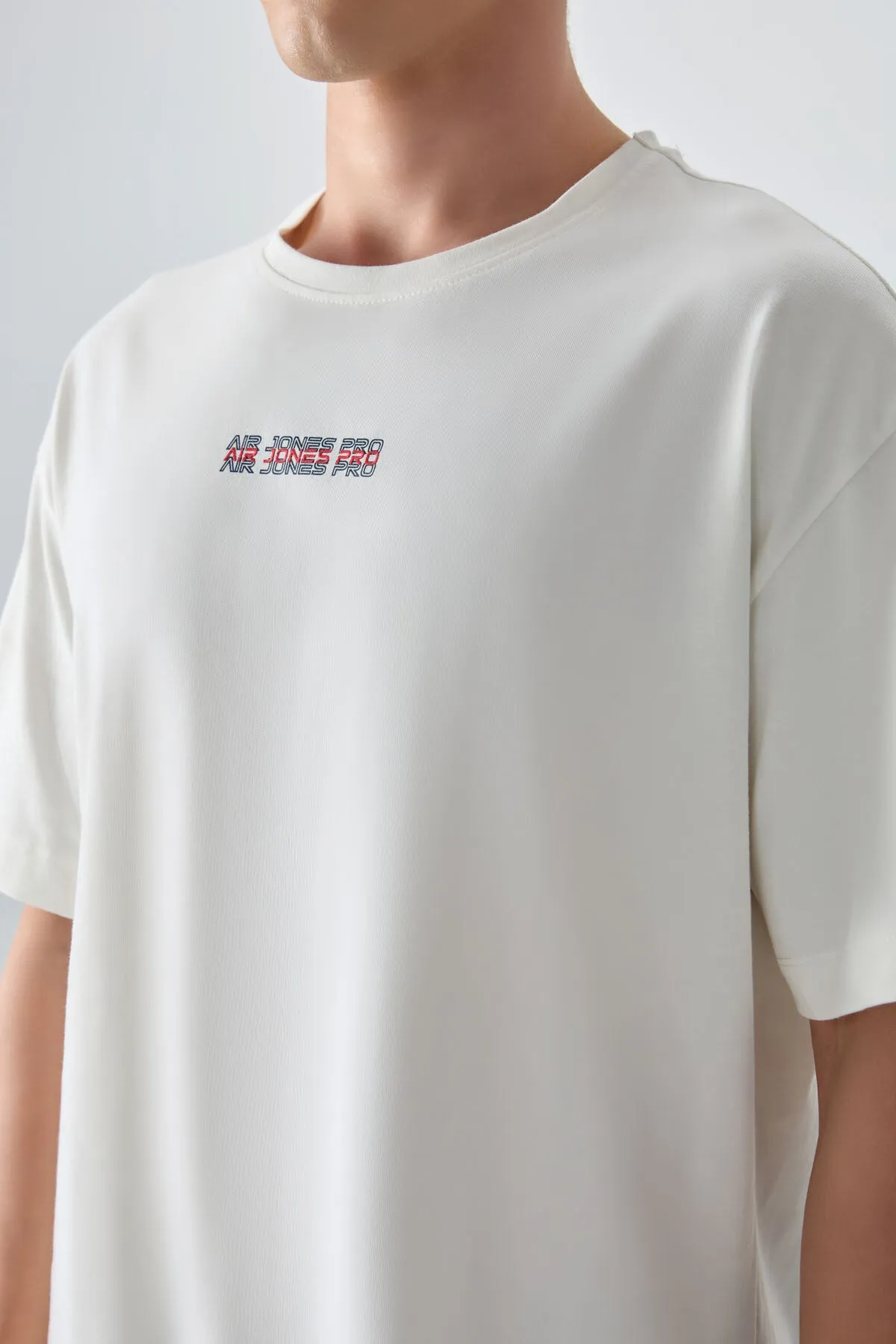 0 pamuk kalin yumuşak dokulu oversize fit baskili erkek t-shirt - 88354