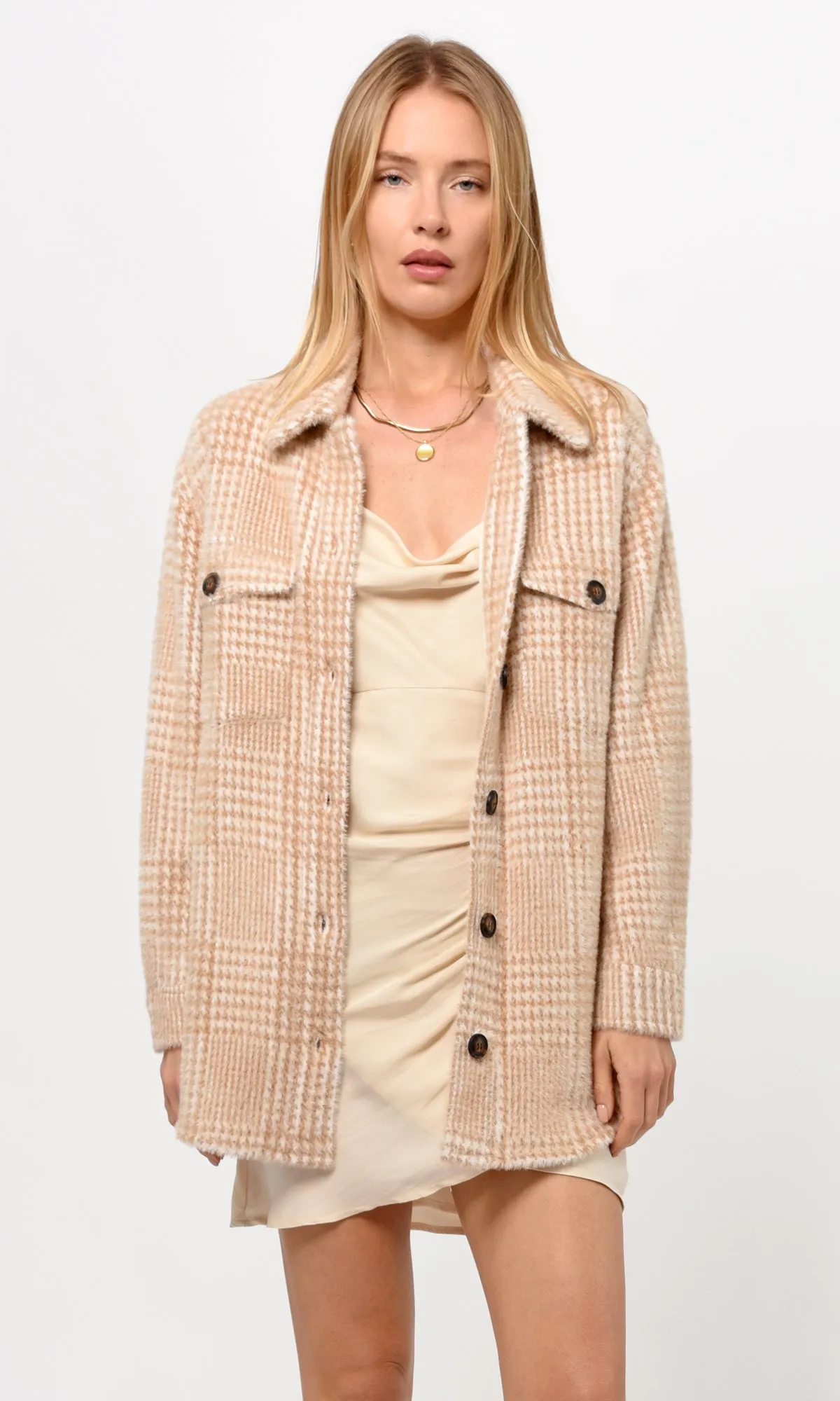 Aly Glenplaid Cozy Soft Shirt Jacket - FINAL SALE