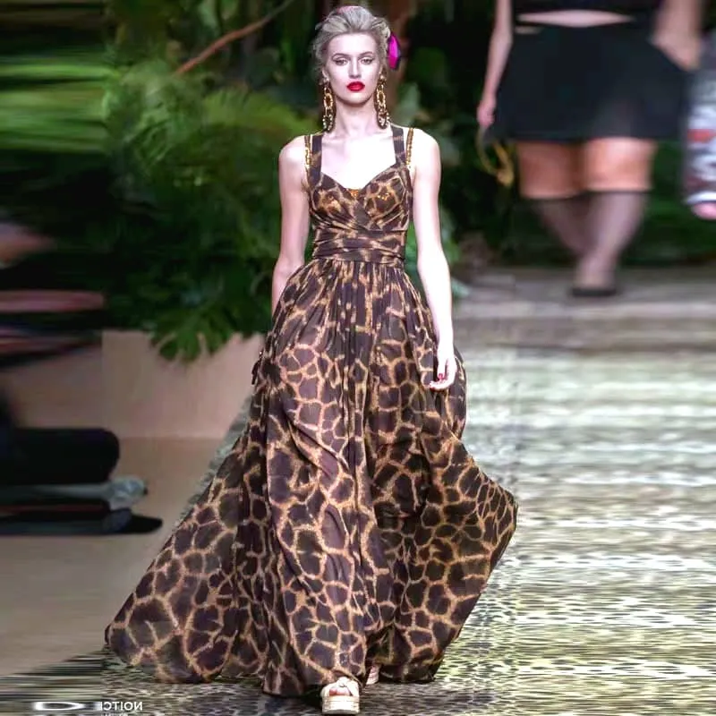 Big Leopard print chiffon dress