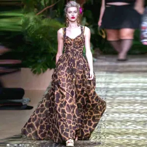 Big Leopard print chiffon dress
