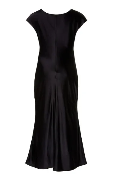 Black Bias Cut Satin Dress