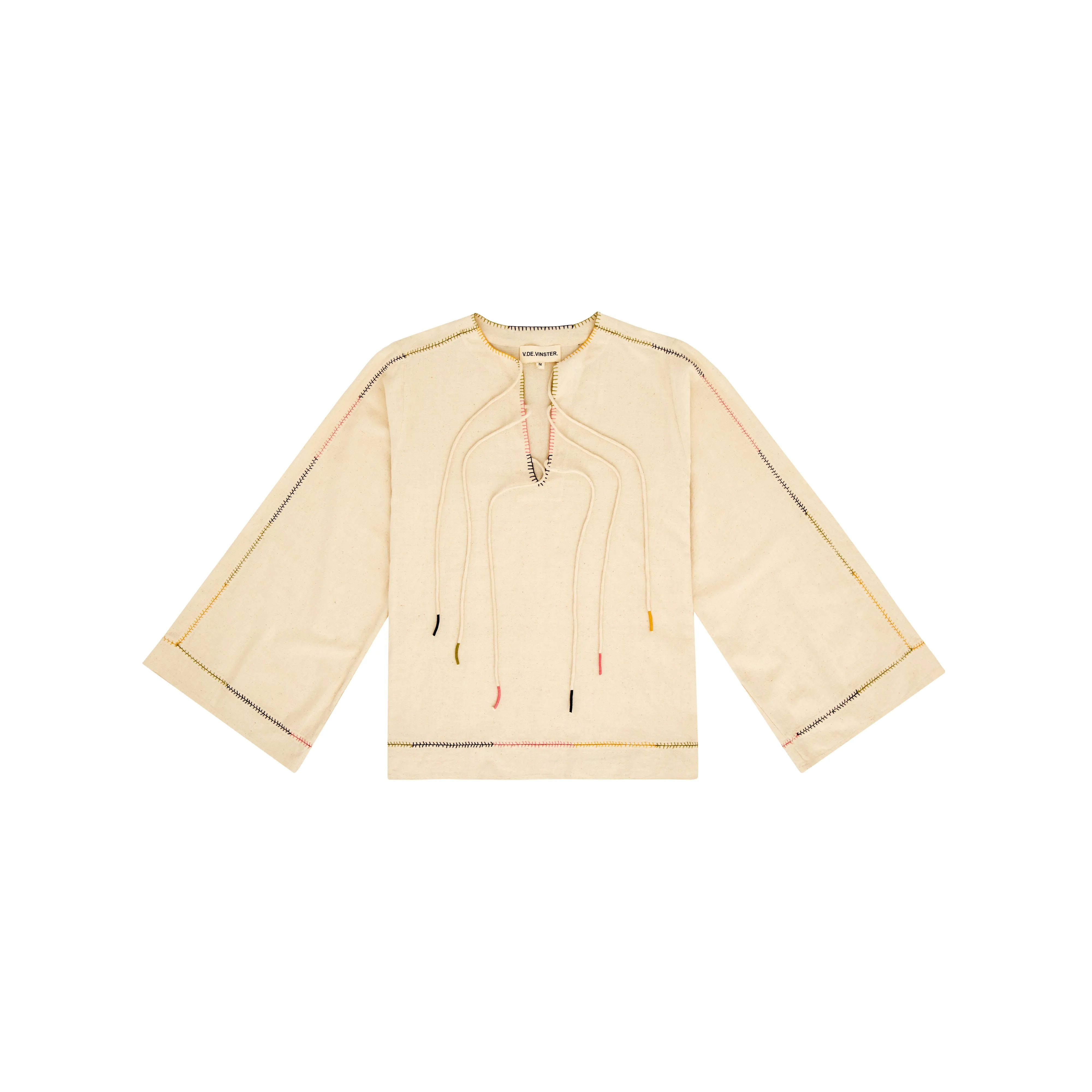 Blouse surpiquée beige Pondichéry
