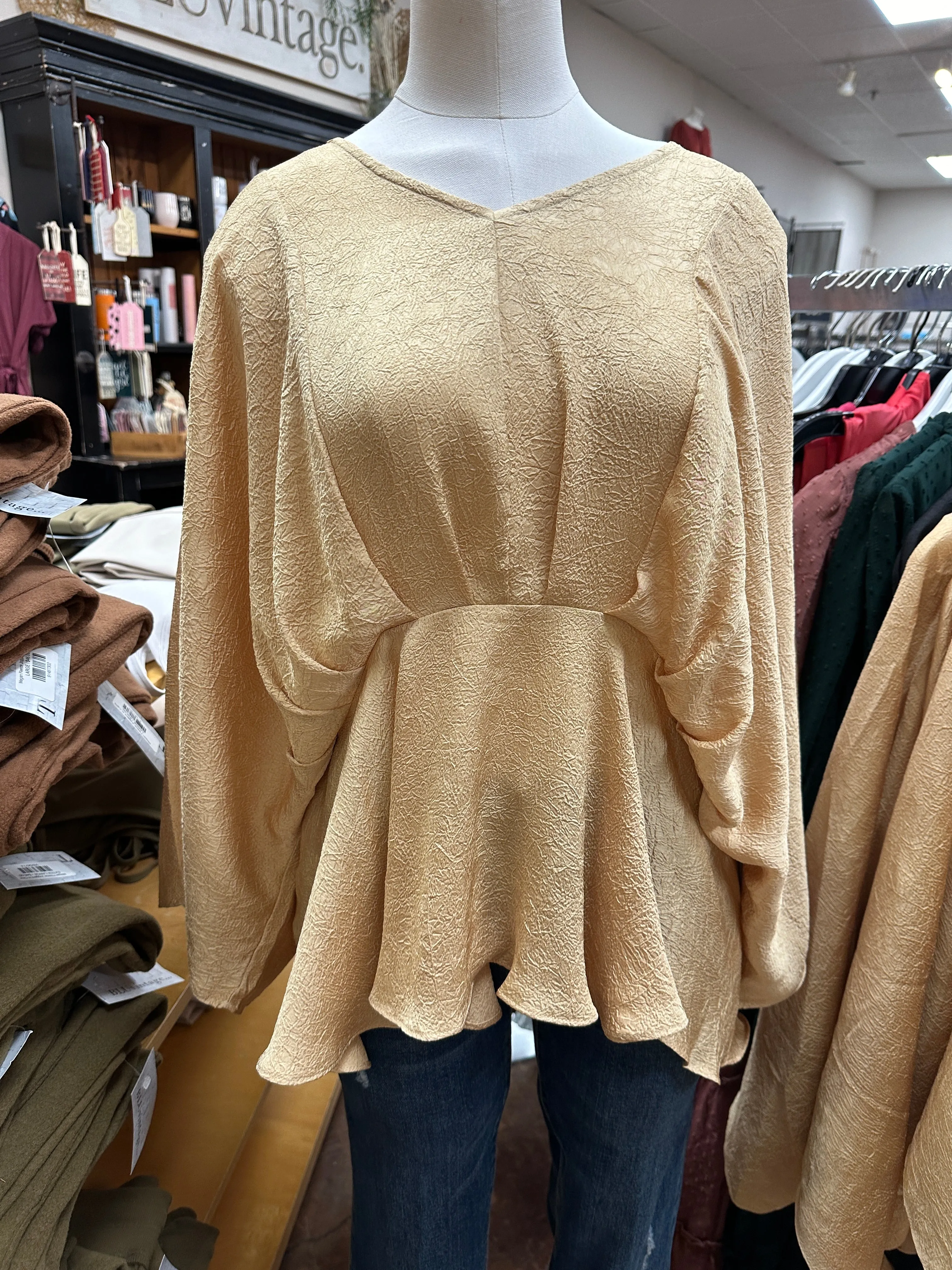 Chic Satin Top in Gold