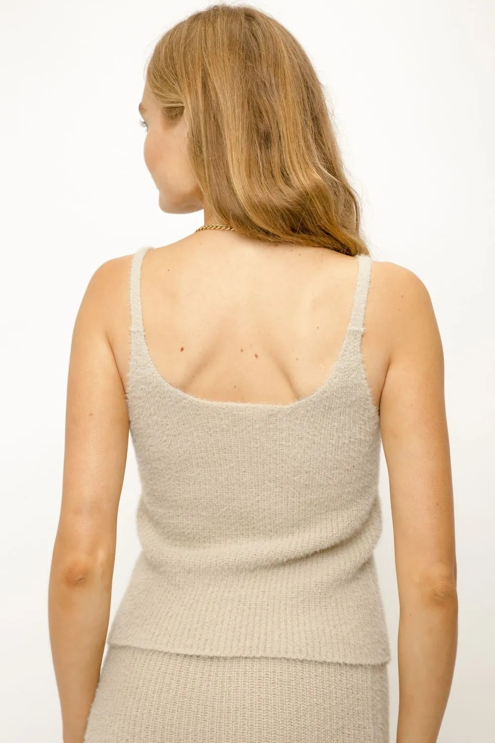 Claire Soft Sweater Tank - Cream