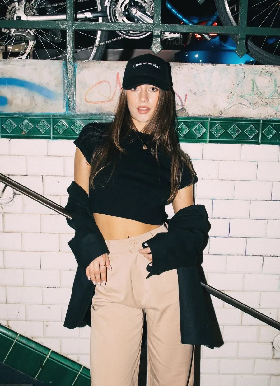 Crop Top Kaia Supima Cotton - Black