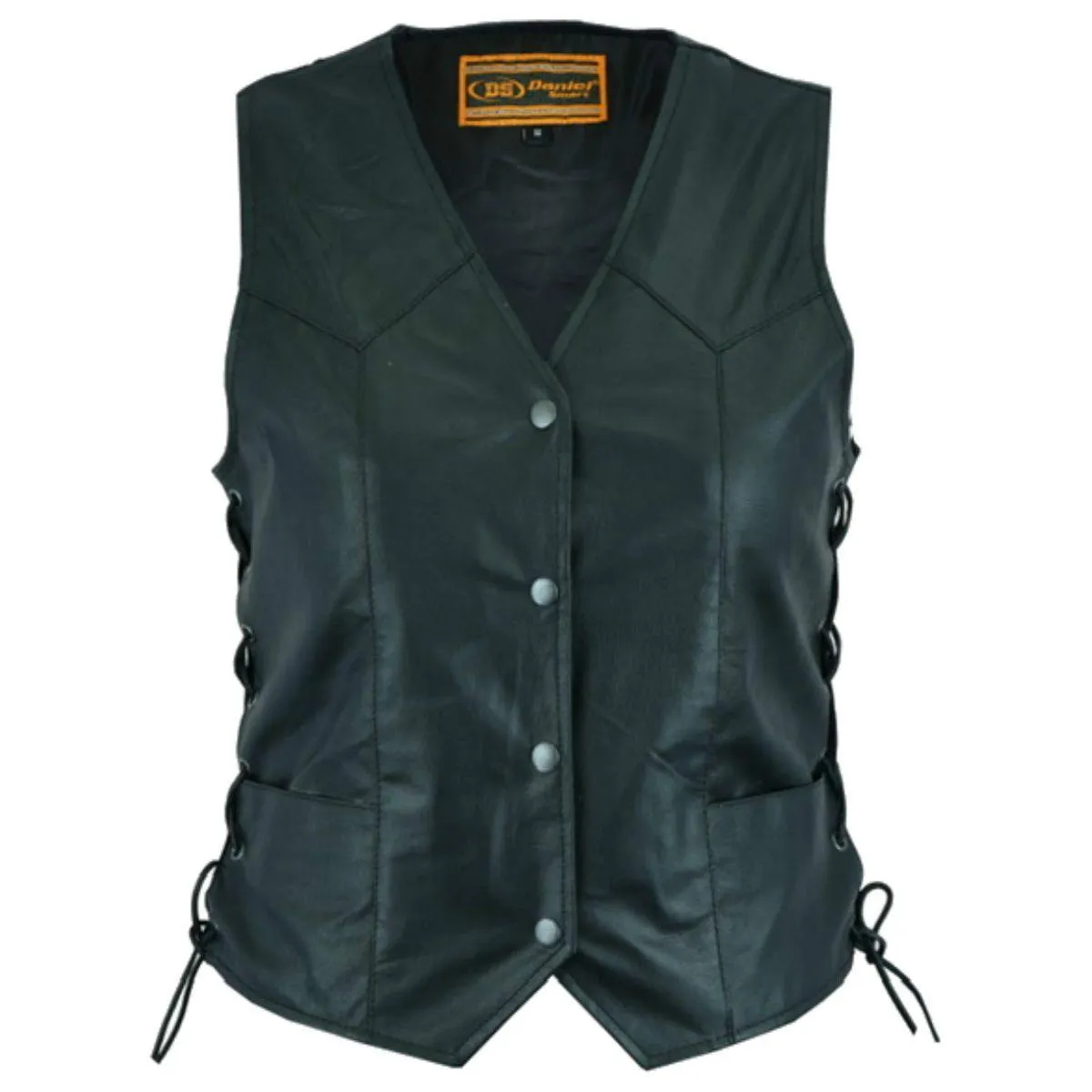 Daniel Smart Traditional Lightweight Black Leather Vest