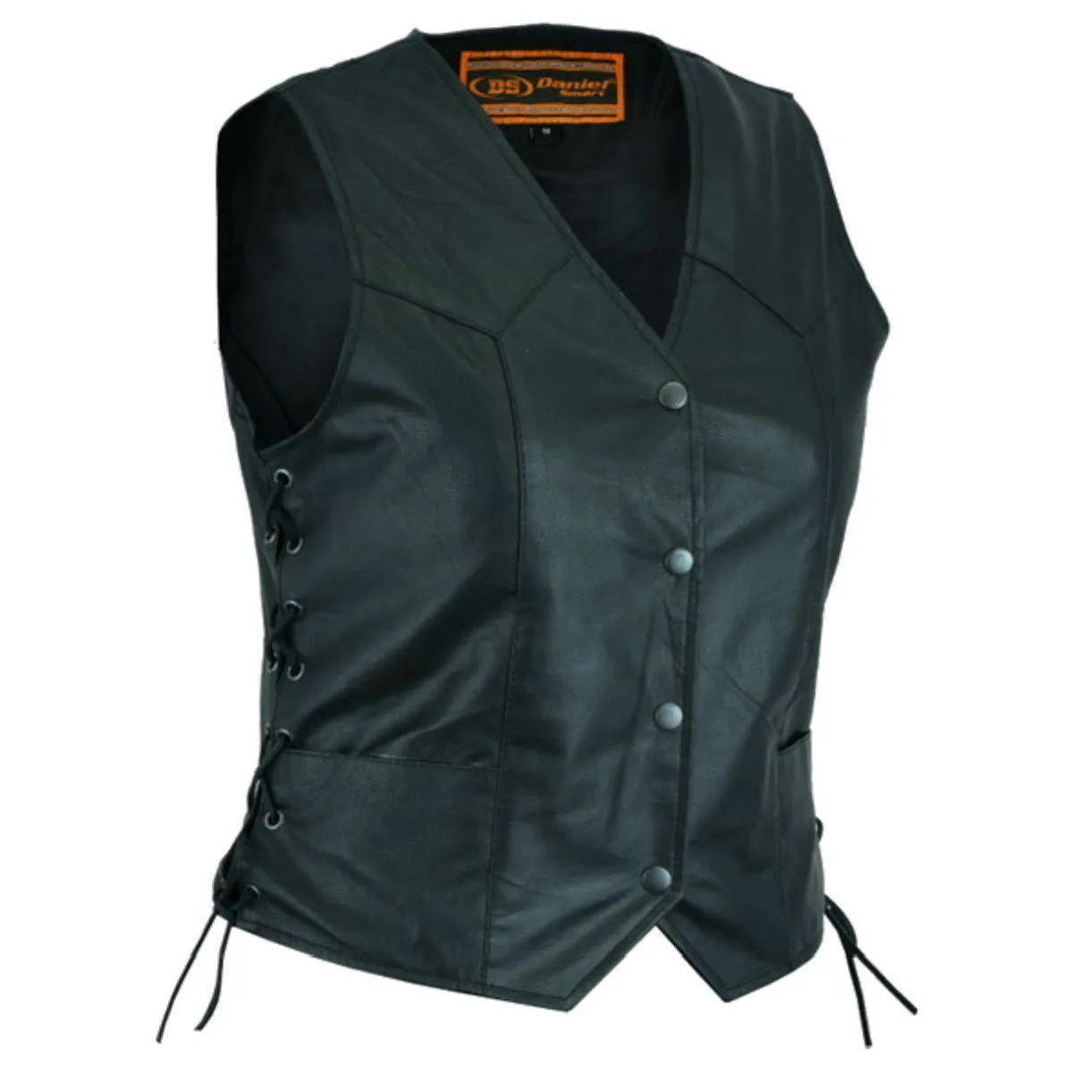 Daniel Smart Traditional Lightweight Black Leather Vest