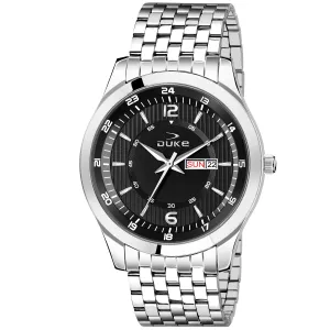 Duke Analogue Men Watch Stylish Stainless Steel Strap Black Dial (DK010RM02C)