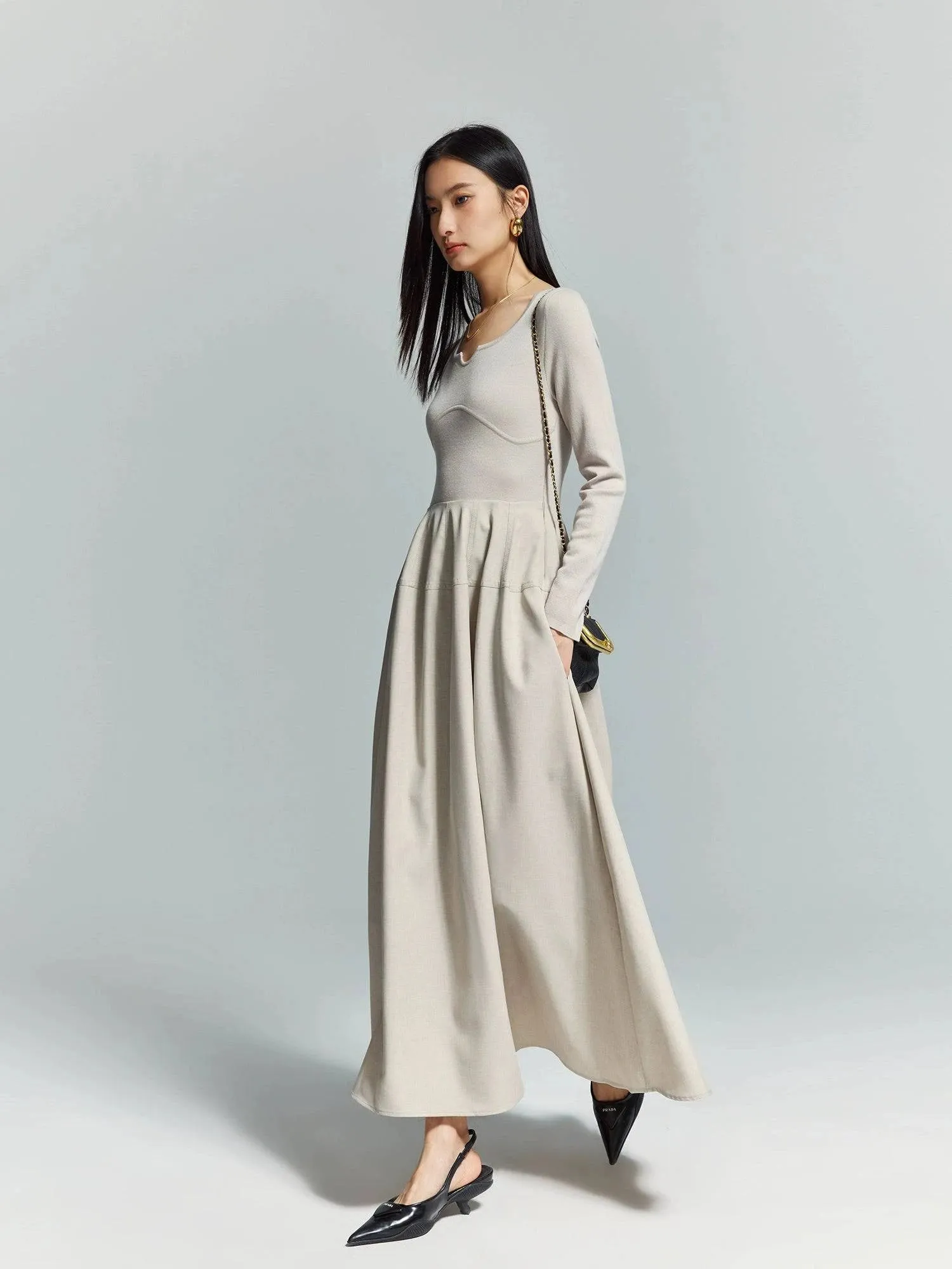 Elegant Worsted Wool Dress
