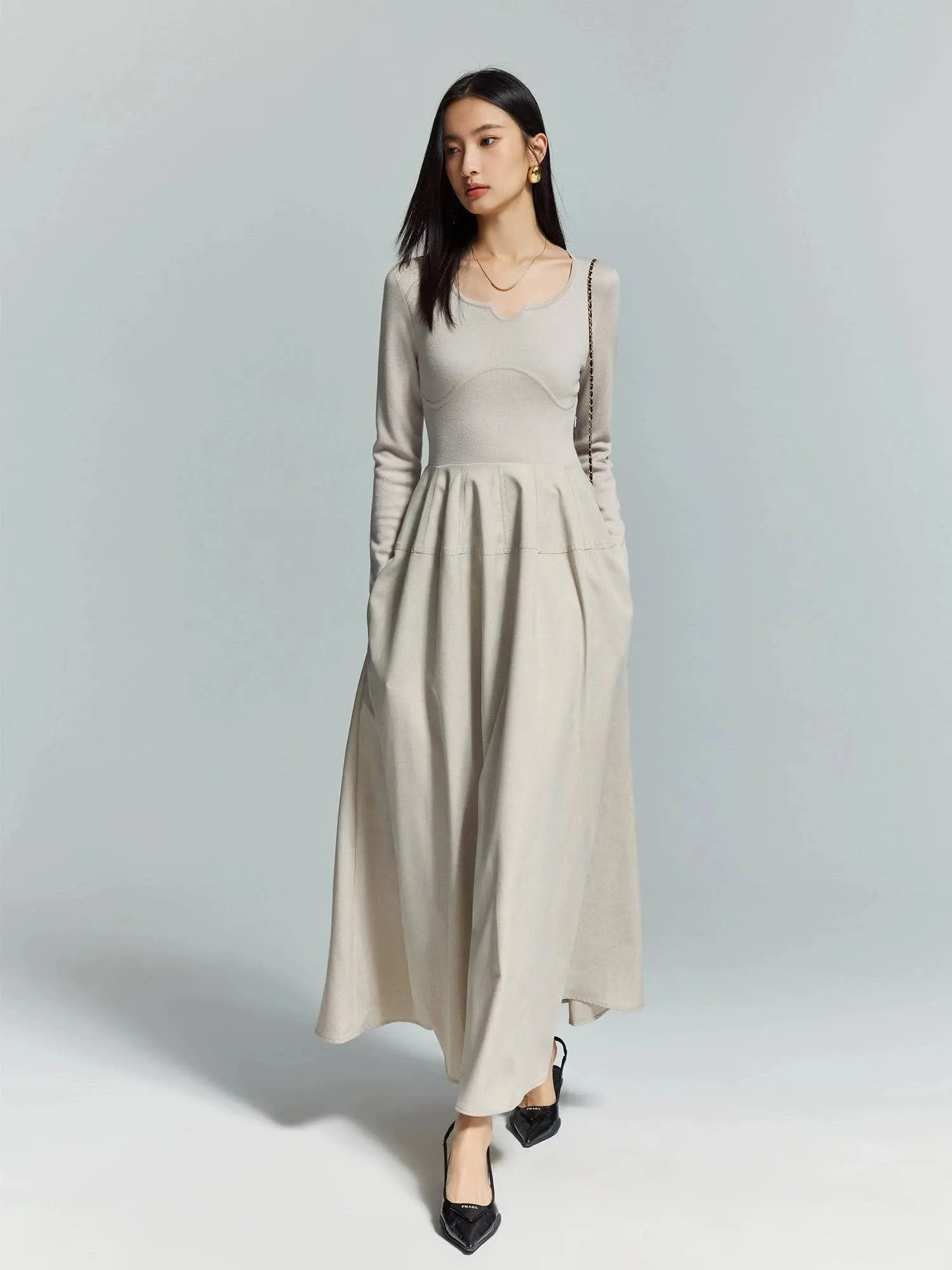Elegant Worsted Wool Dress