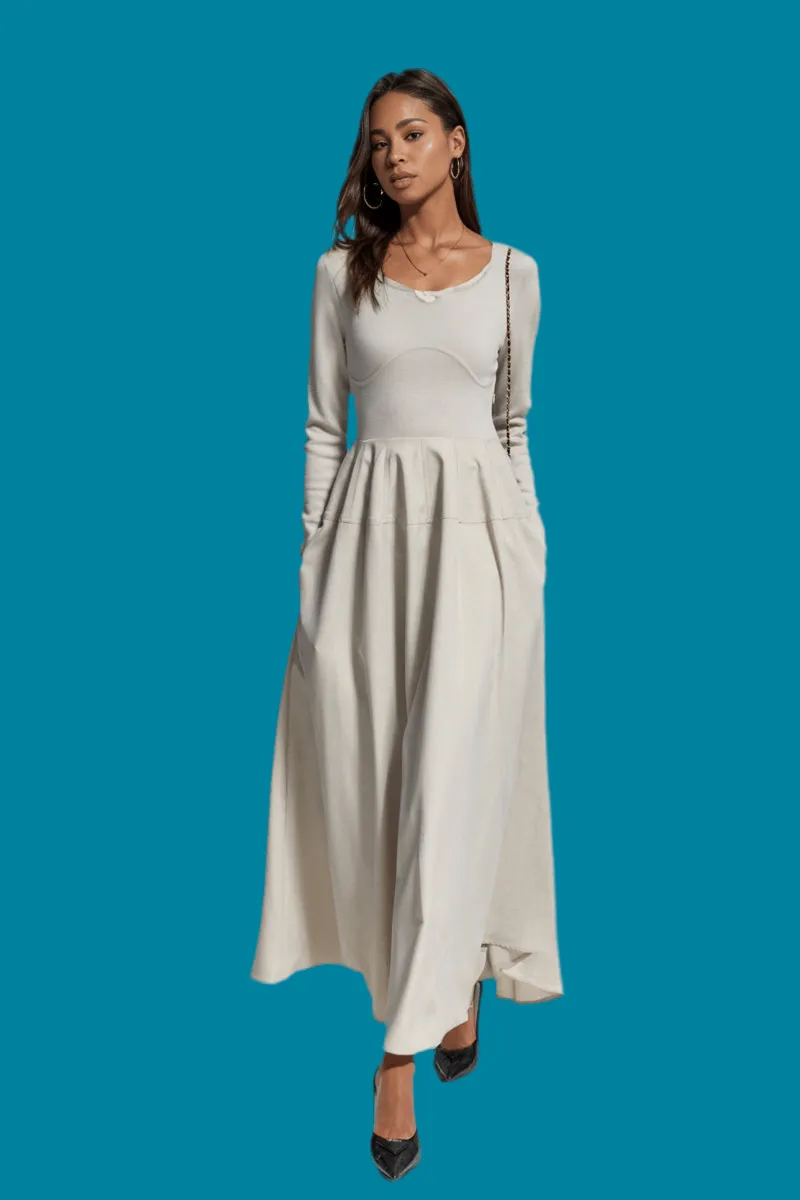 Elegant Worsted Wool Dress