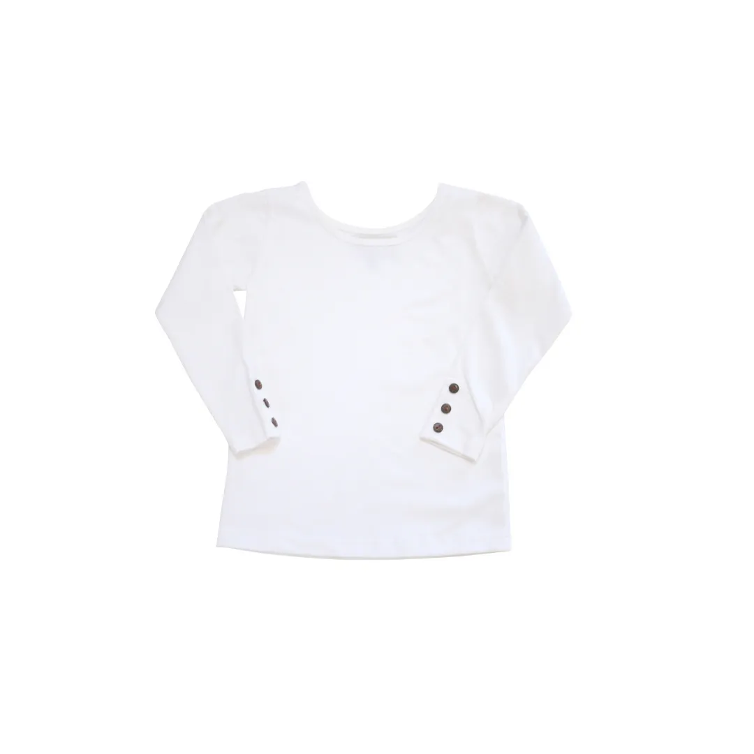 French Vanilla Button Tab Top (WARM WHITE)