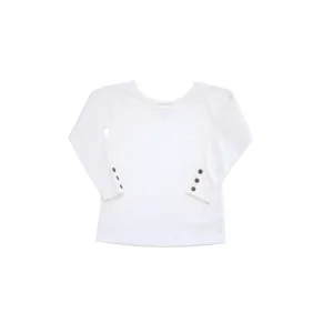 French Vanilla Button Tab Top (WARM WHITE)
