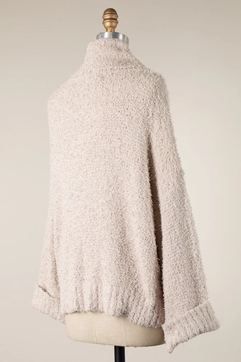 FUZZY COWL NECK KNIT TUNIC 1 PACK