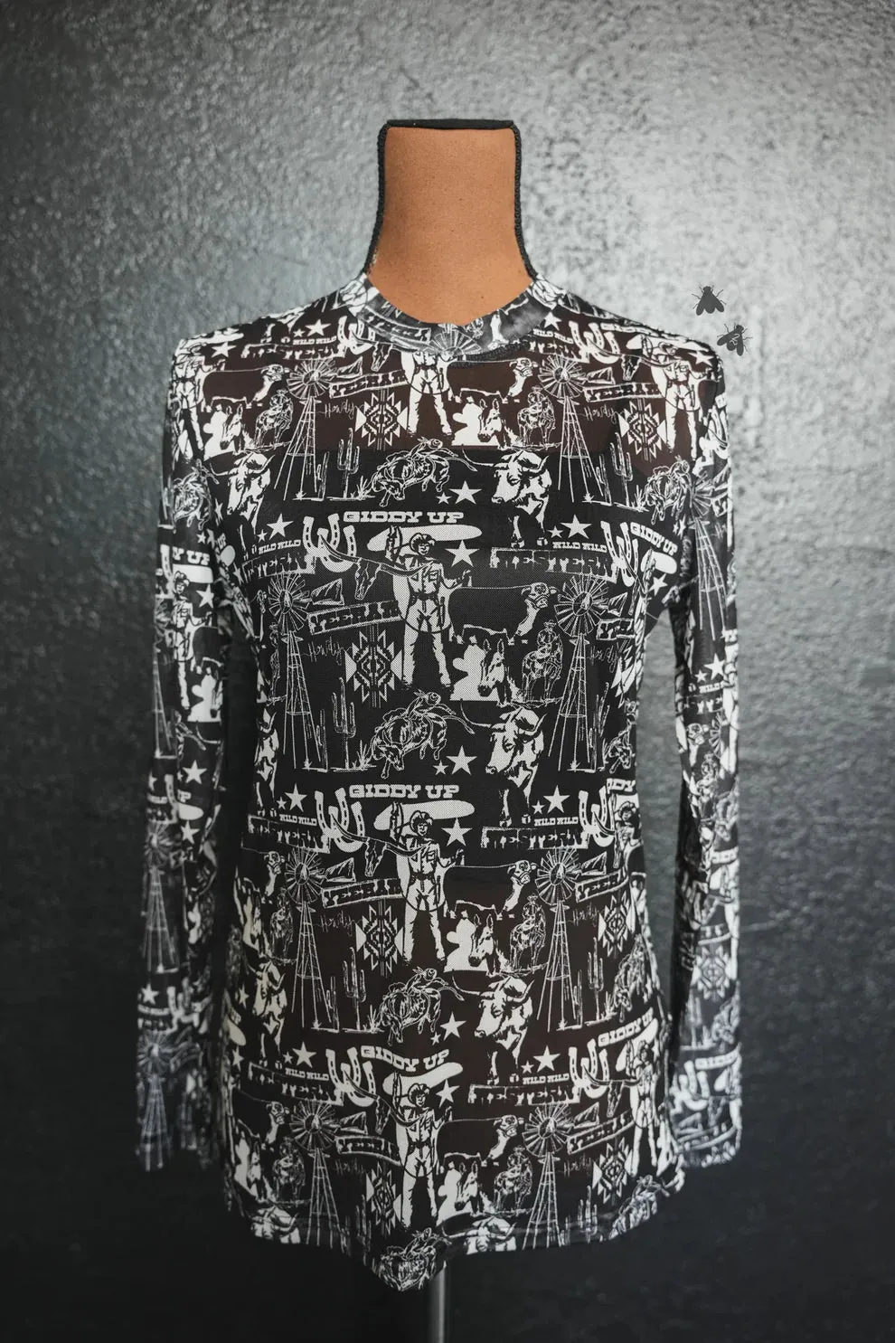 Giddy Up Long Sleeved Mesh Top