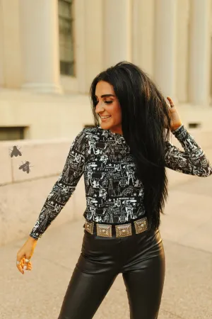 Giddy Up Long Sleeved Mesh Top