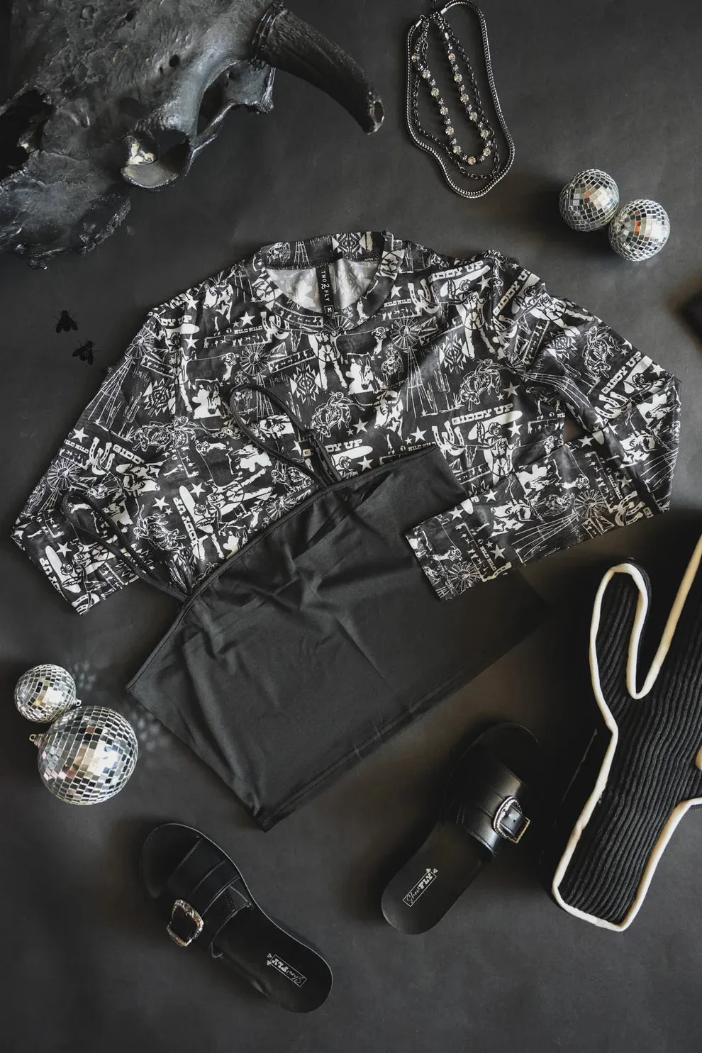 Giddy Up Long Sleeved Mesh Top