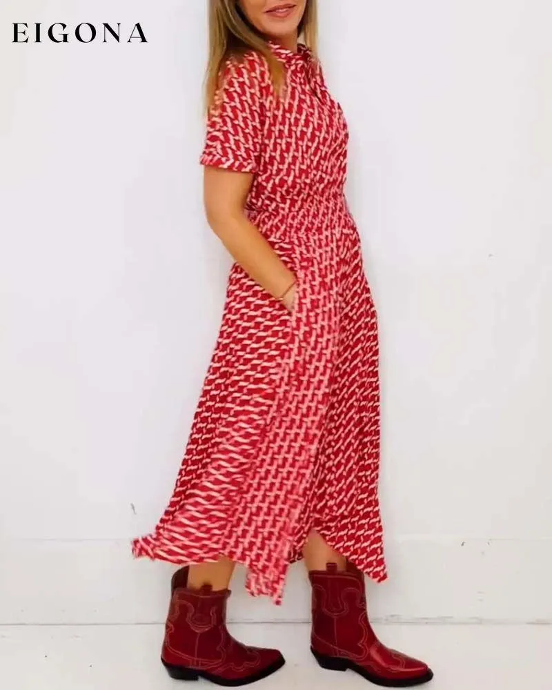 Irregular sweet V-neck dress