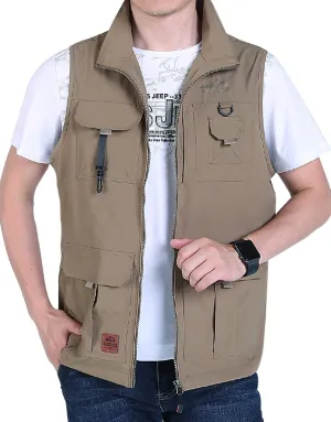 Jenkoon Men's Work Multi-Pockets Lightweight Outdoor Travel Fishing Vest
