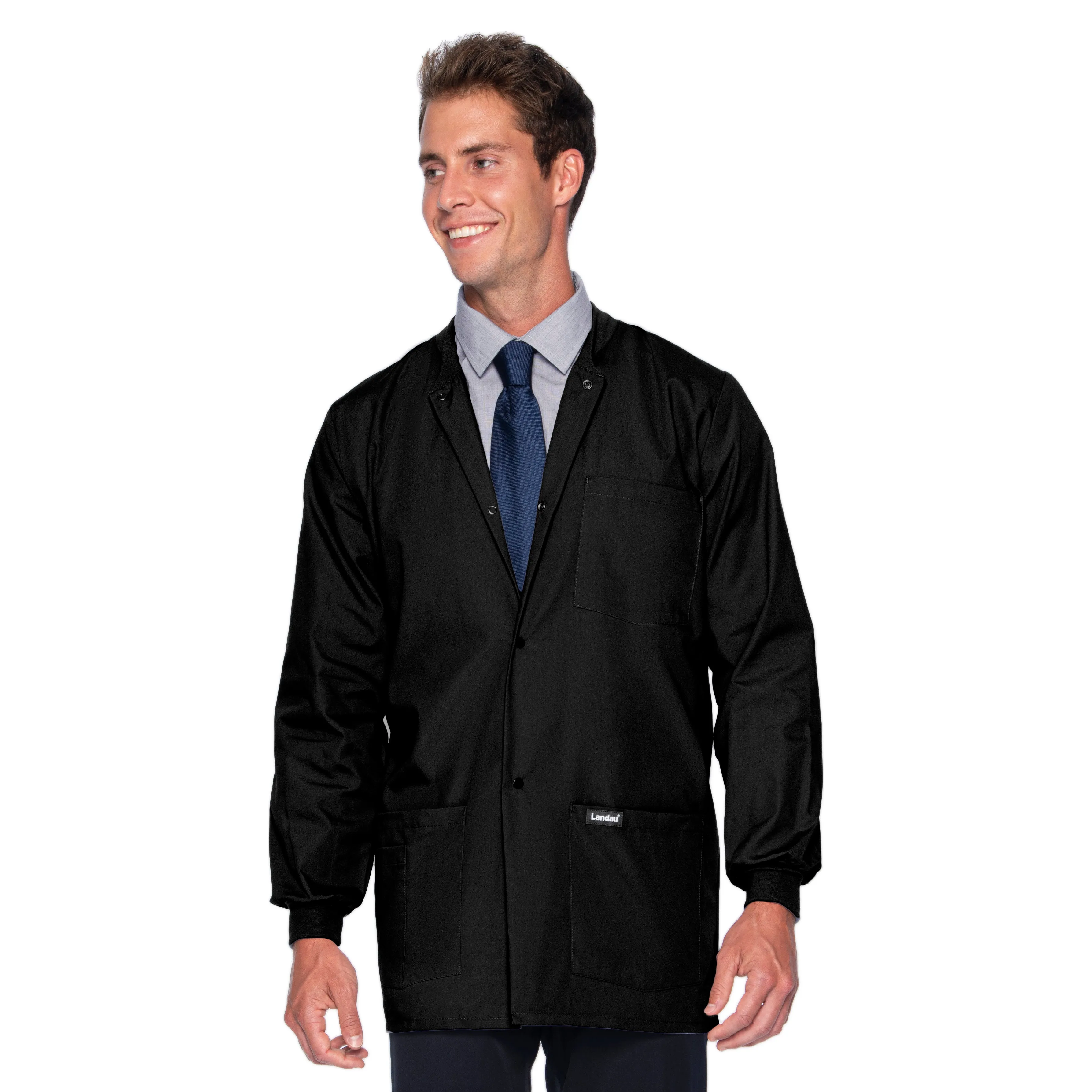 Landau Essentials Men's Warm-Up Scrub Jacket