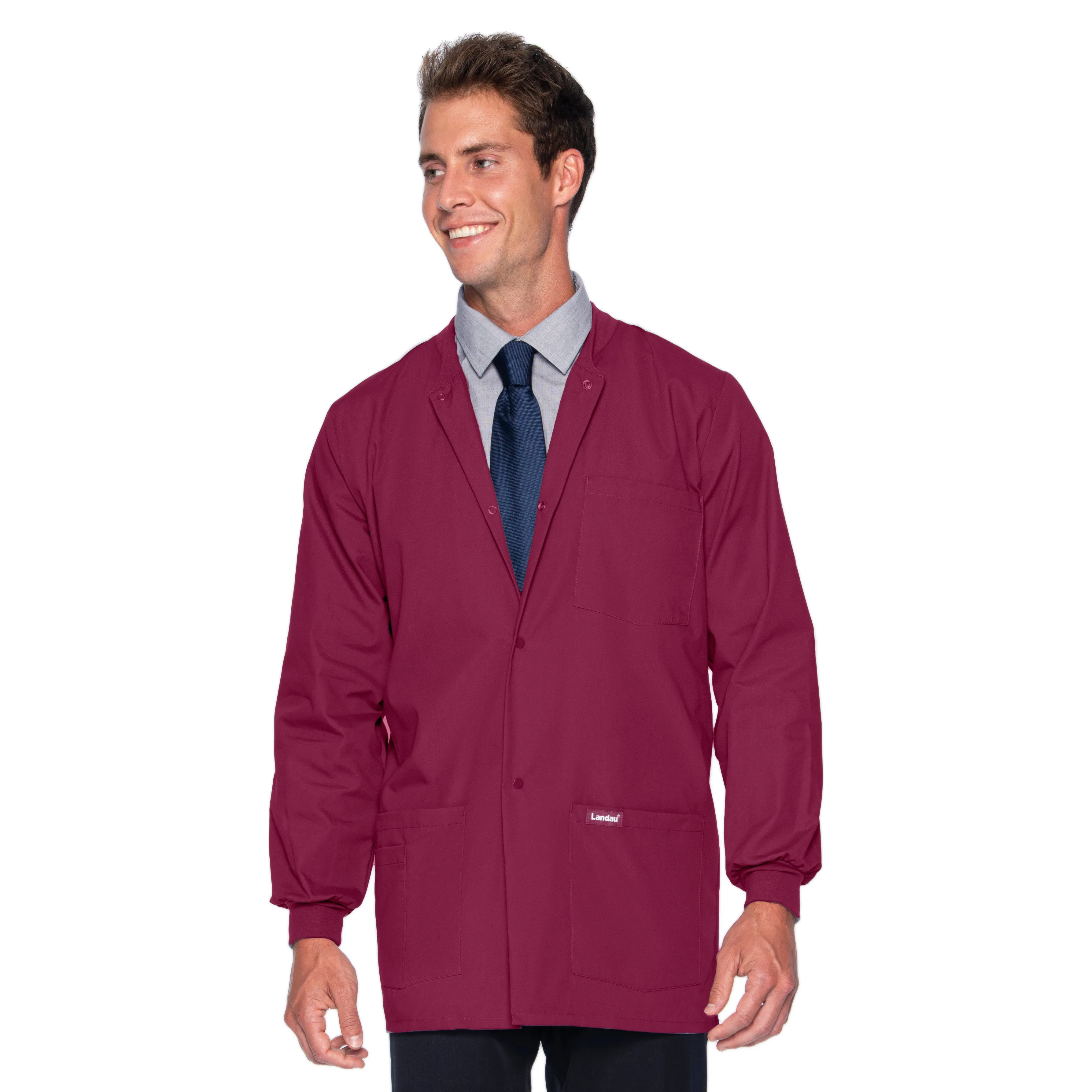 Landau Essentials Men's Warm-Up Scrub Jacket