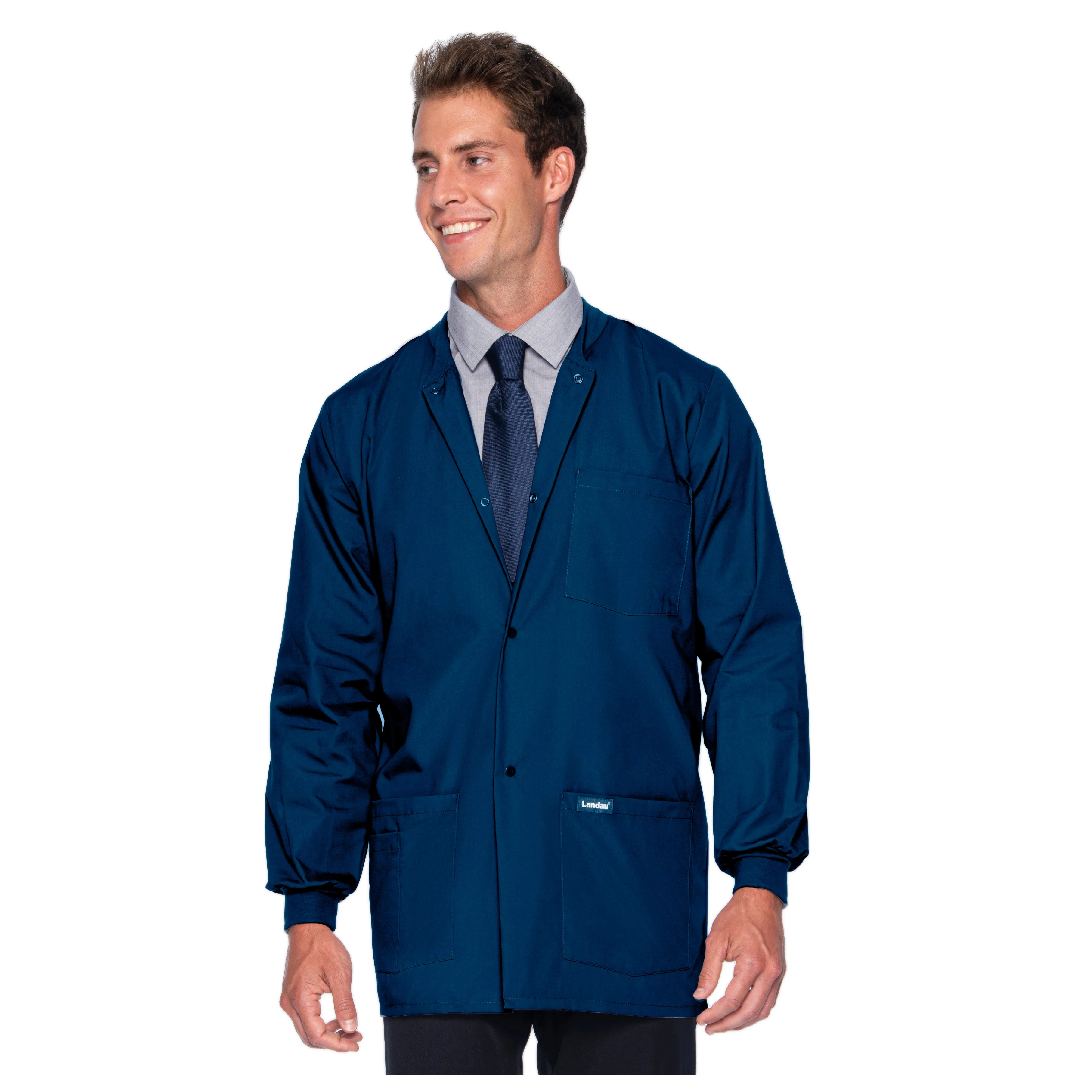 Landau Essentials Men's Warm-Up Scrub Jacket