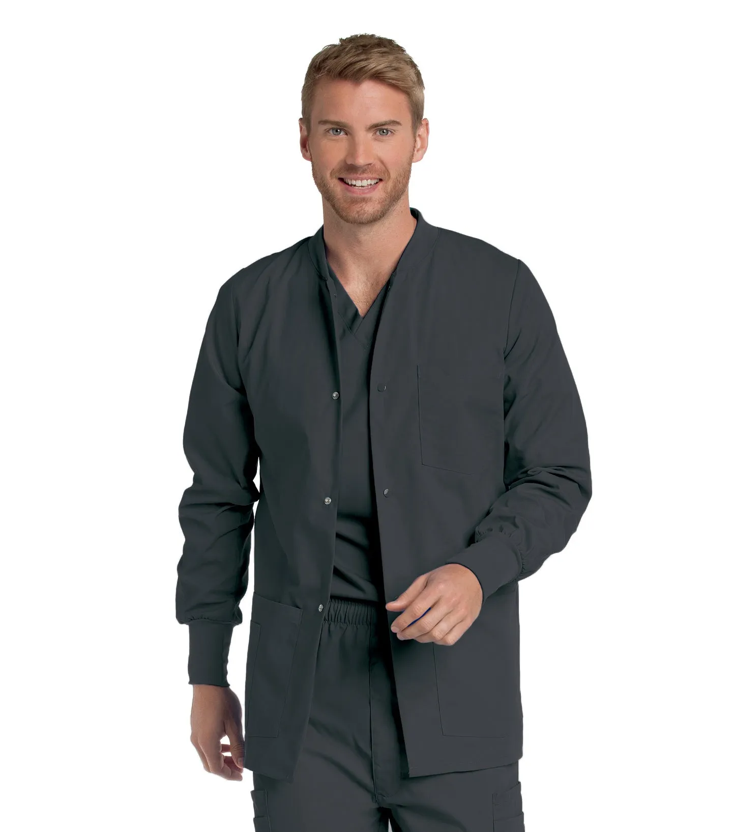Landau Essentials Men's Warm-Up Scrub Jacket
