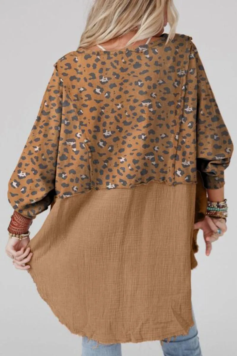 Lucky in Love Textured Leopard Blouse