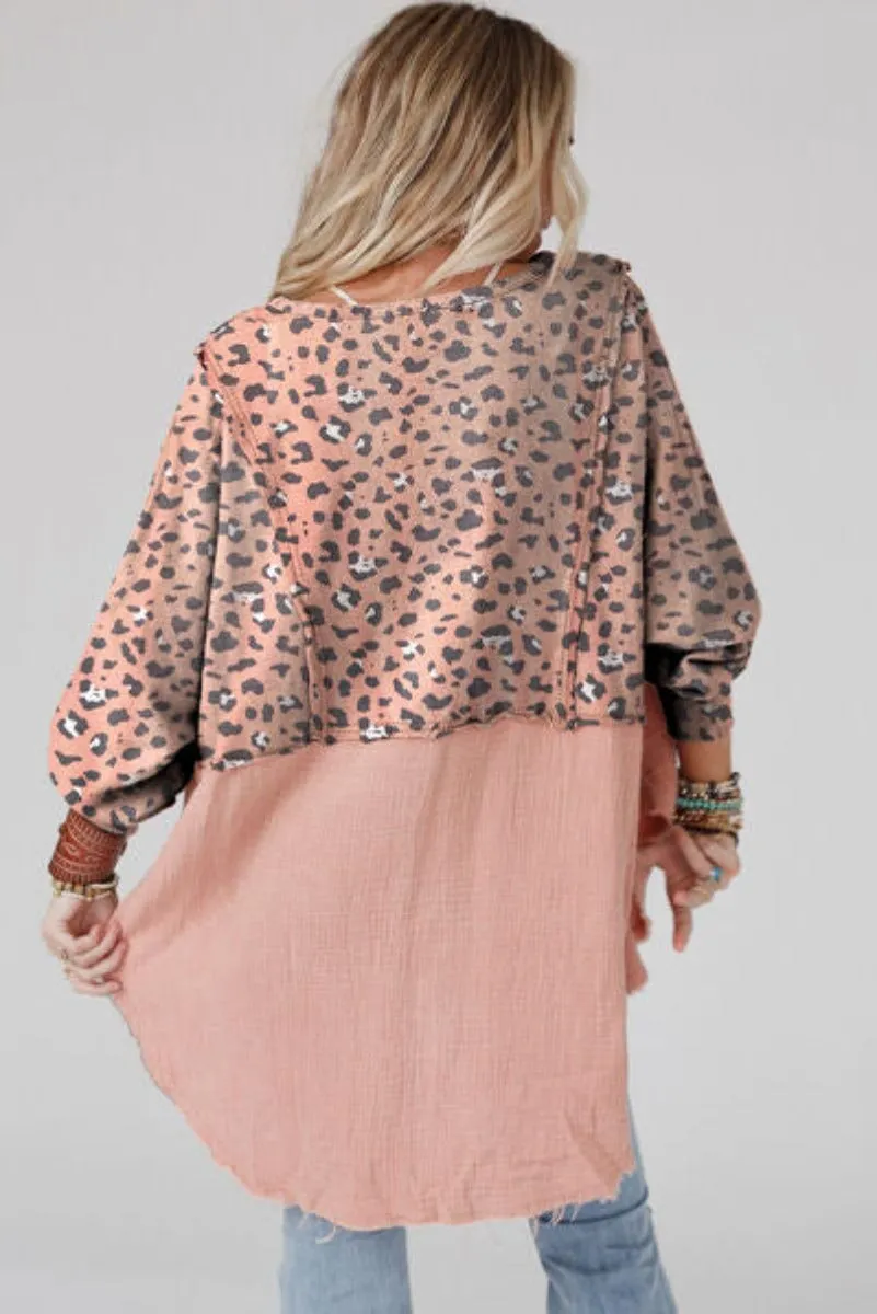 Lucky in Love Textured Leopard Blouse