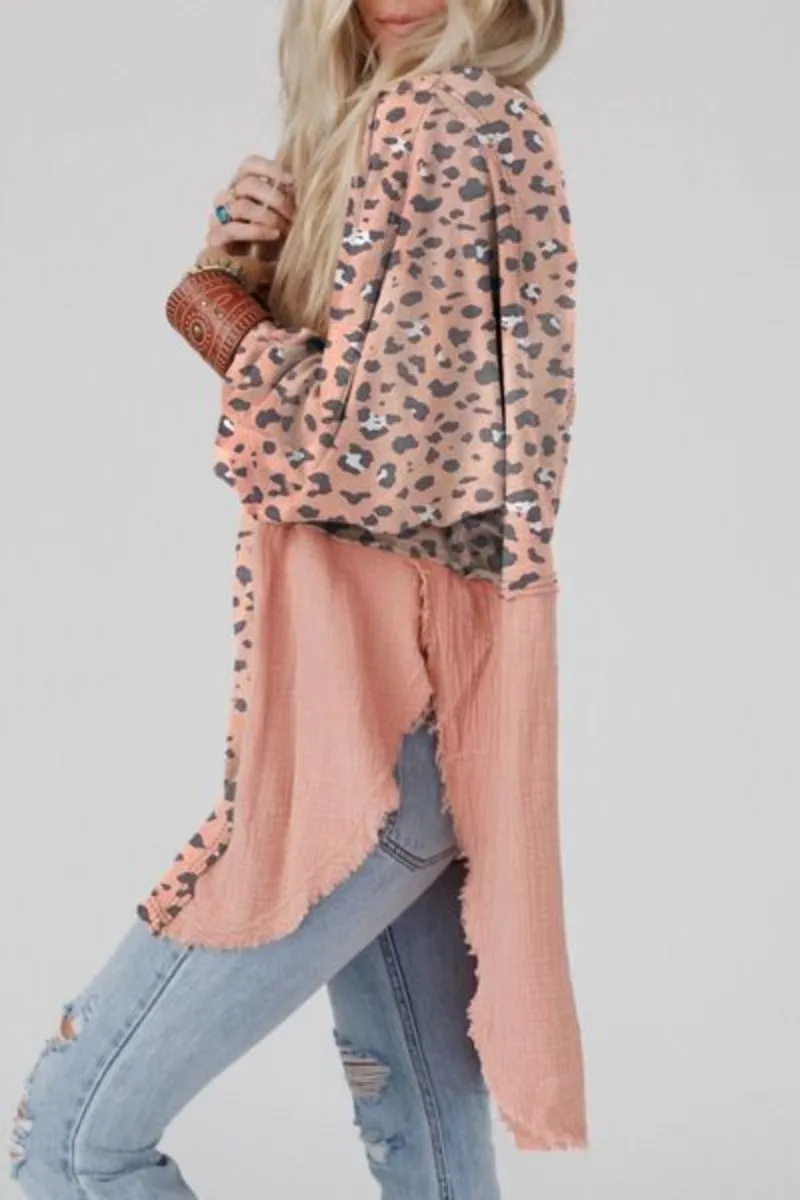 Lucky in Love Textured Leopard Blouse
