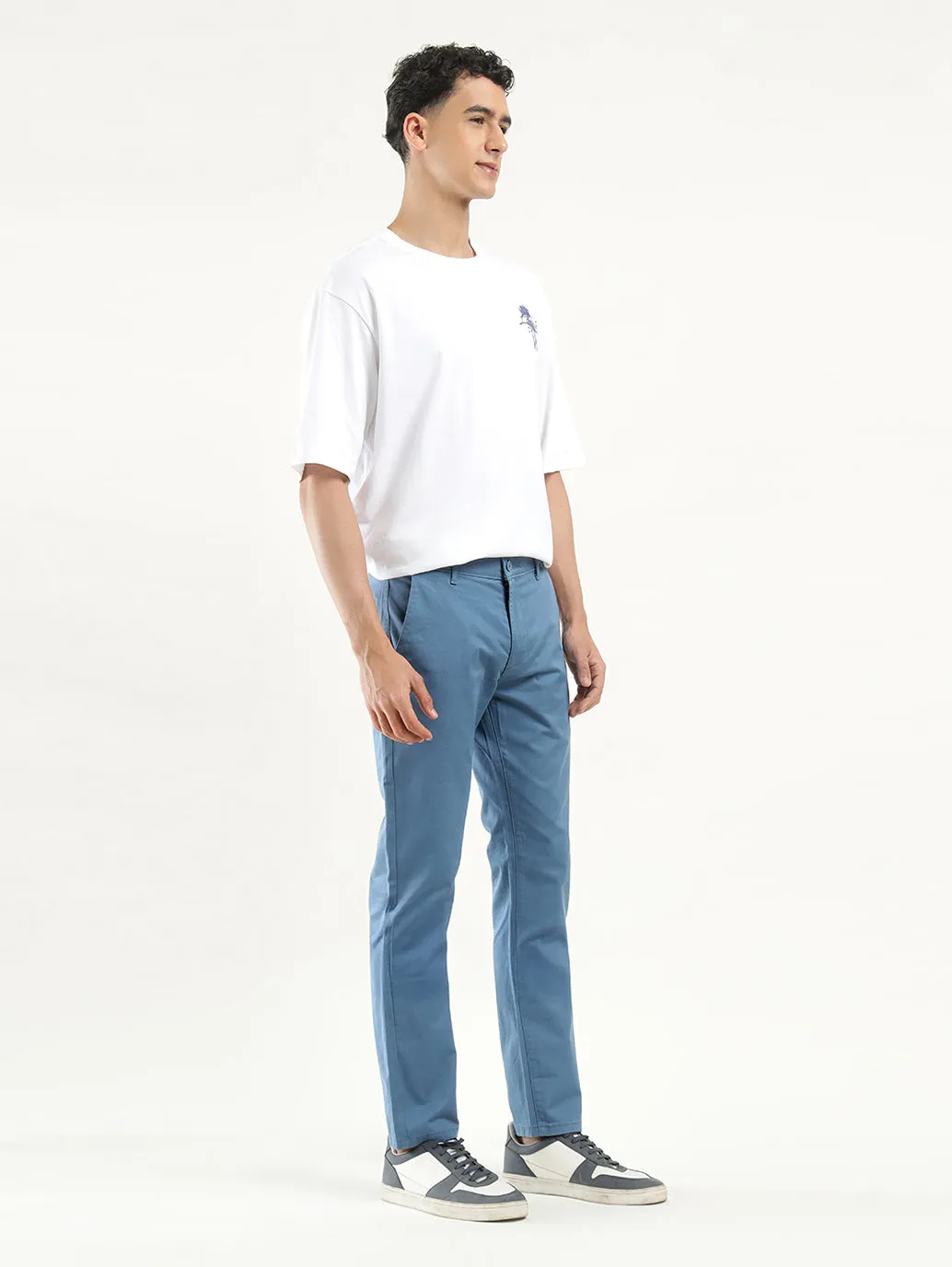 Men's Blue Slim Fit Chinos