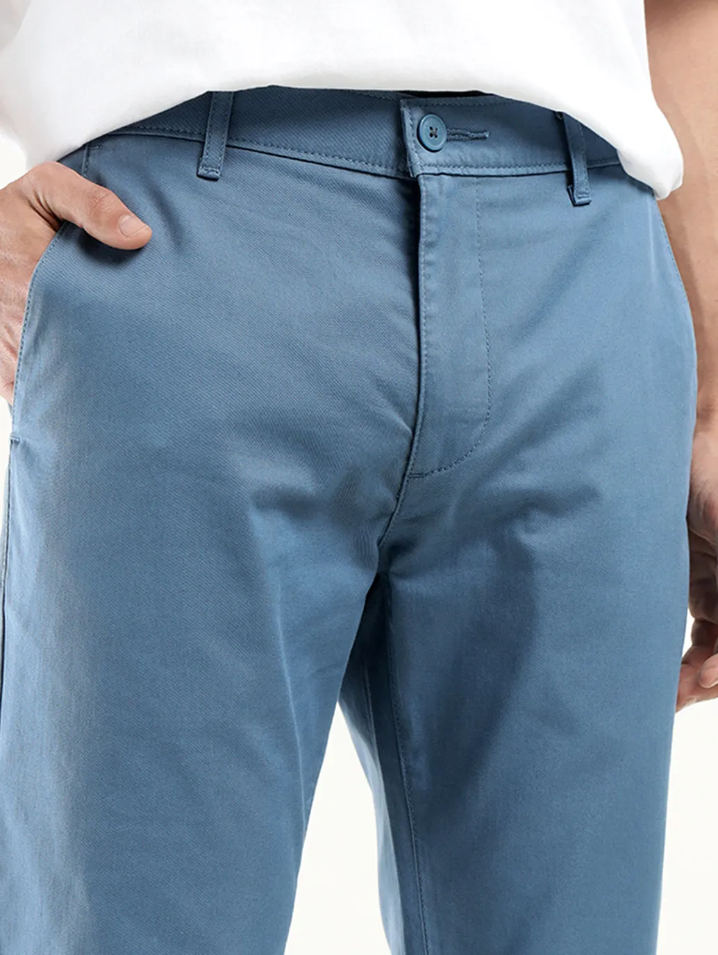Men's Blue Slim Fit Chinos