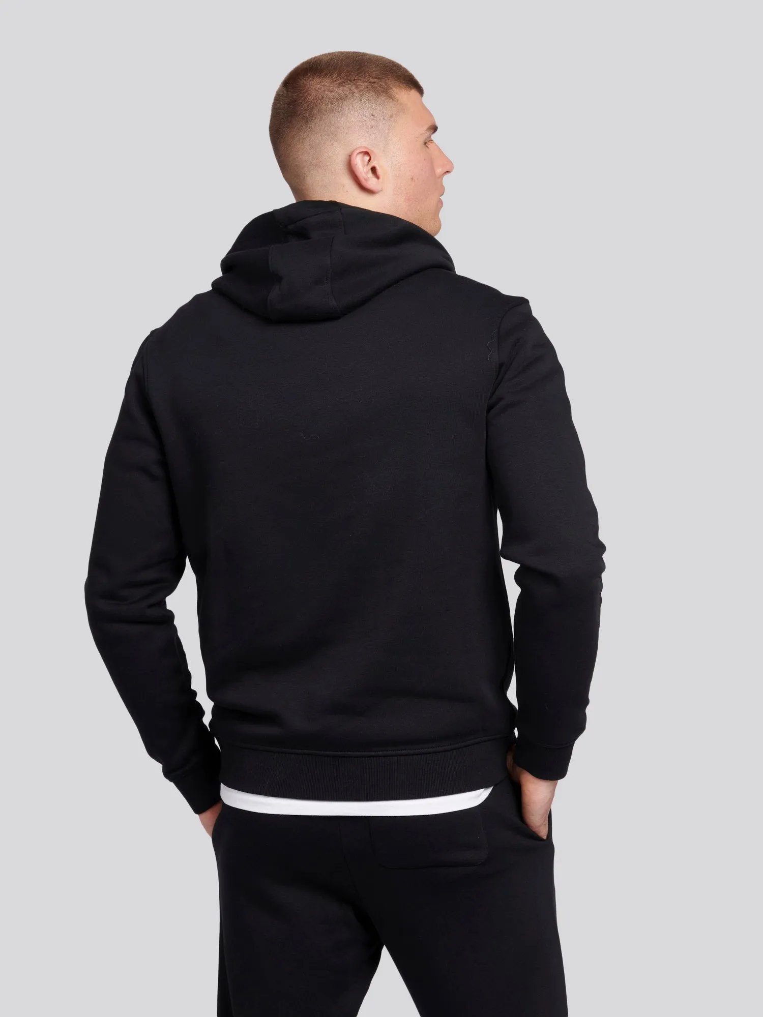 Mens Double Horsemen Hoodie in Black Bright White DHM