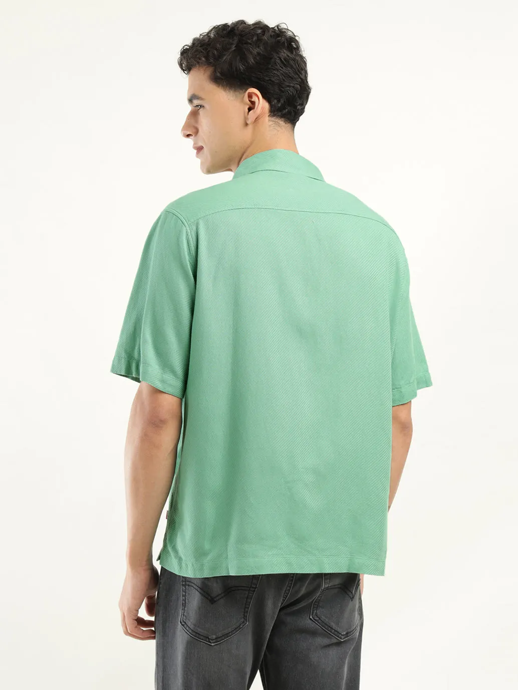 Men's Solid Camp Collar Shirt