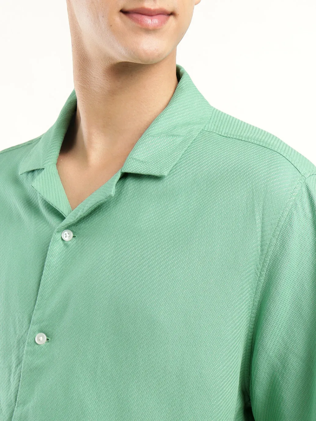 Men's Solid Camp Collar Shirt