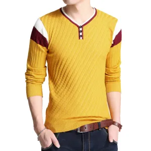 Men's V-neck Soft Elastic Sweaters