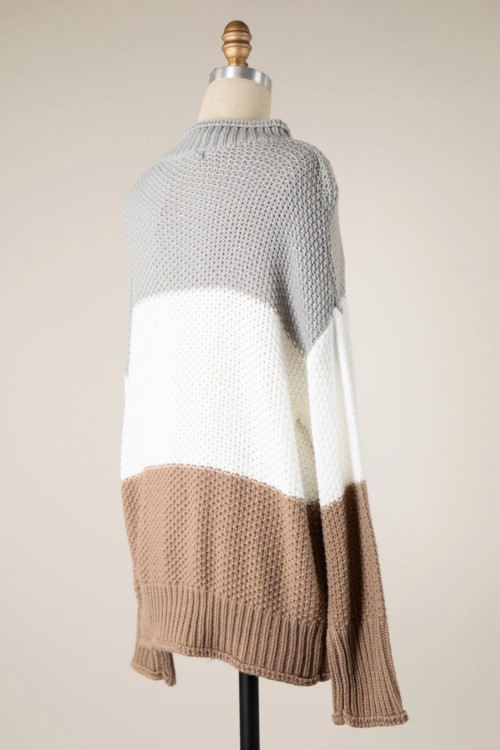 MOCK NECK COLOR BLOCK SWEATER 1 PACK