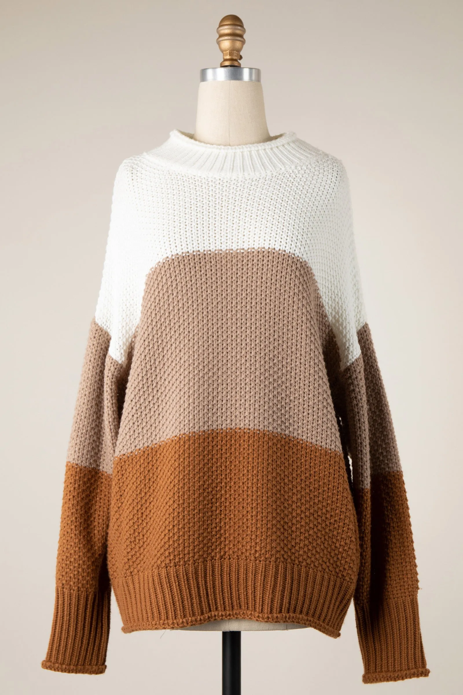 MOCK NECK COLOR BLOCK SWEATER 1 PACK