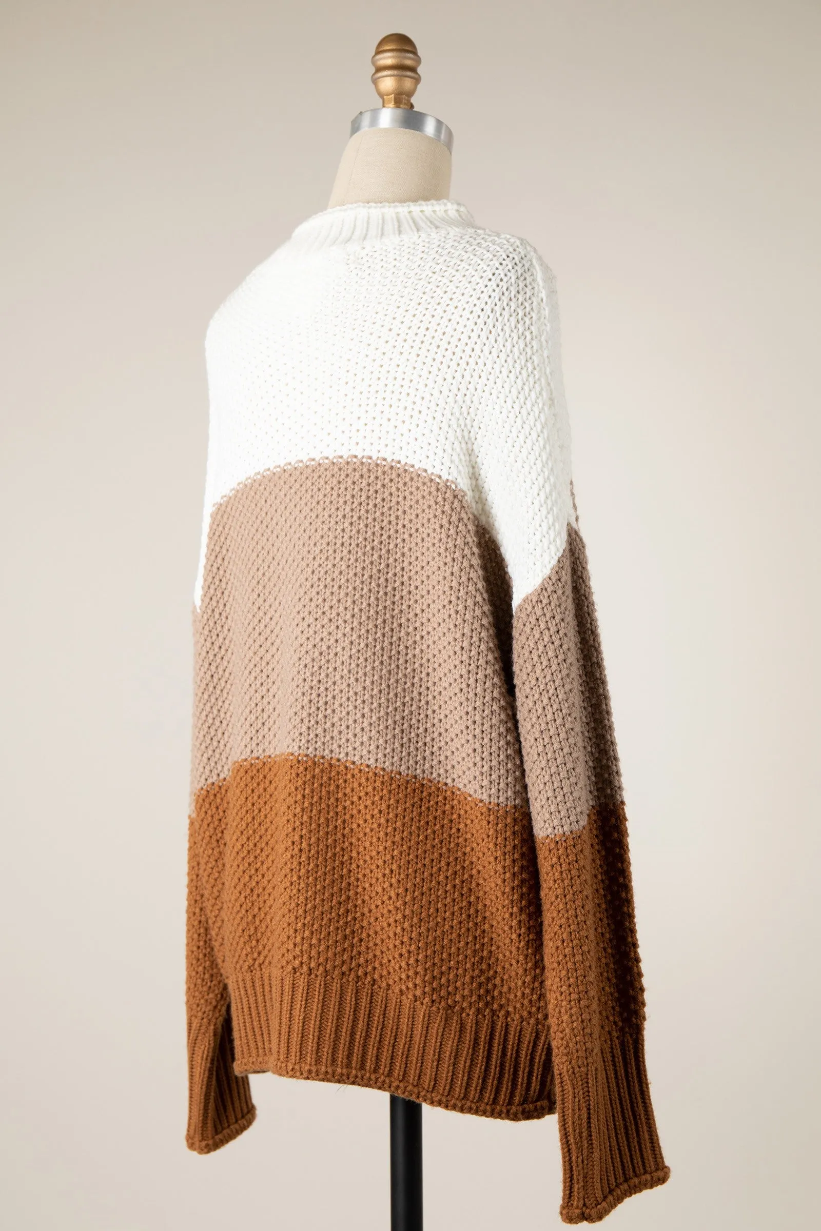 MOCK NECK COLOR BLOCK SWEATER 1 PACK