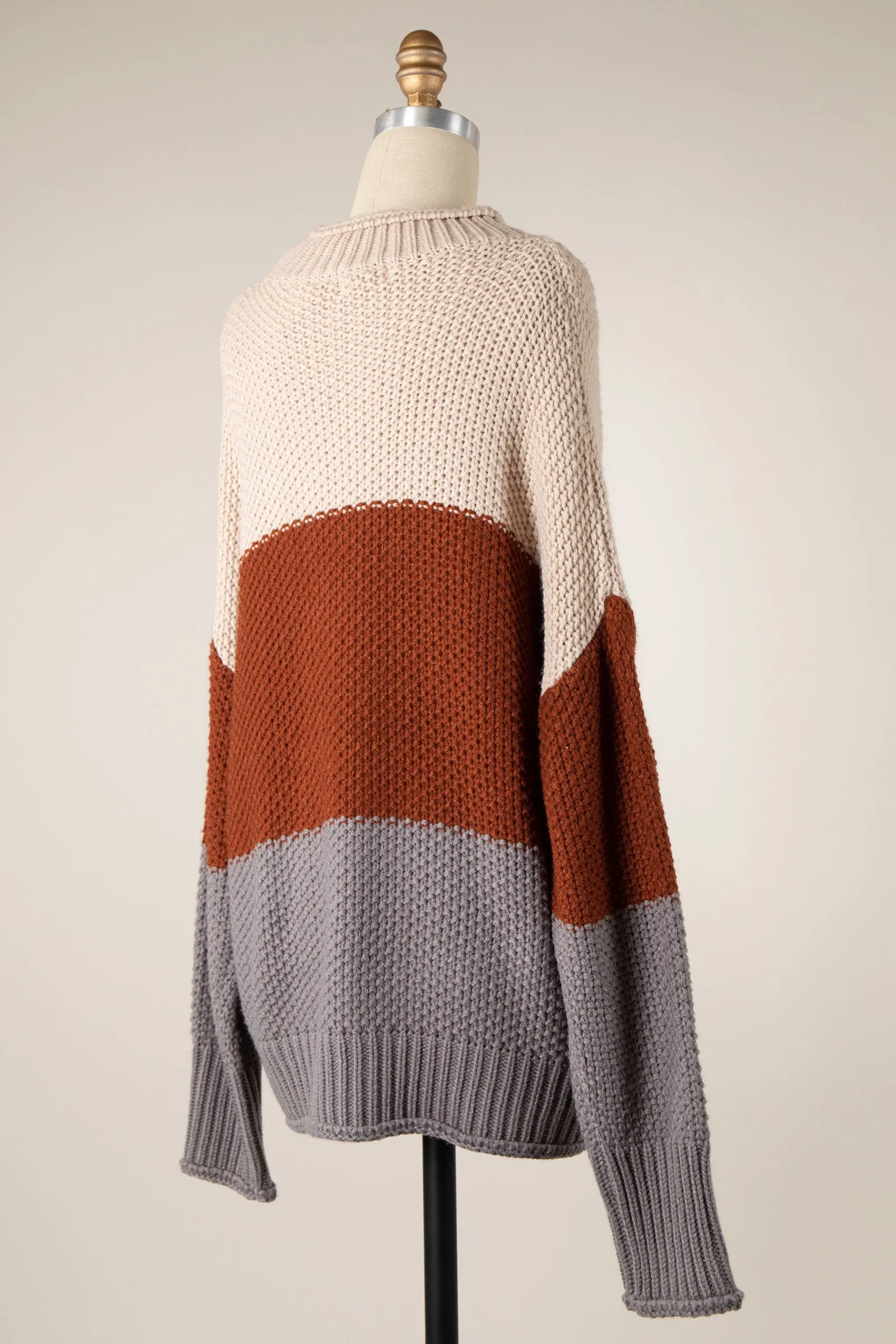 MOCK NECK COLOR BLOCK SWEATER 1 PACK