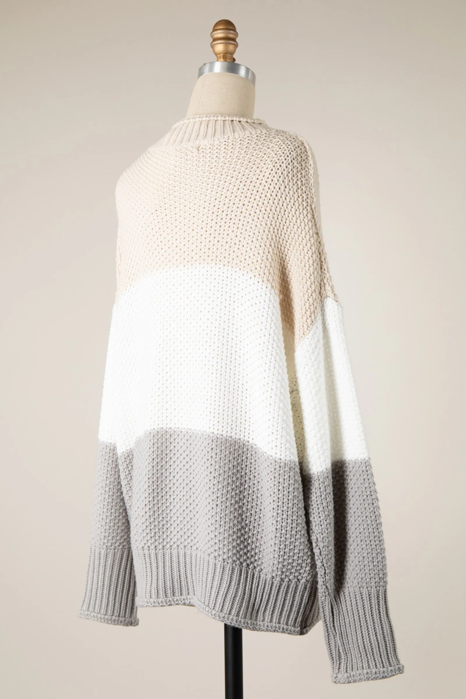 MOCK NECK COLOR BLOCK SWEATER 1 PACK