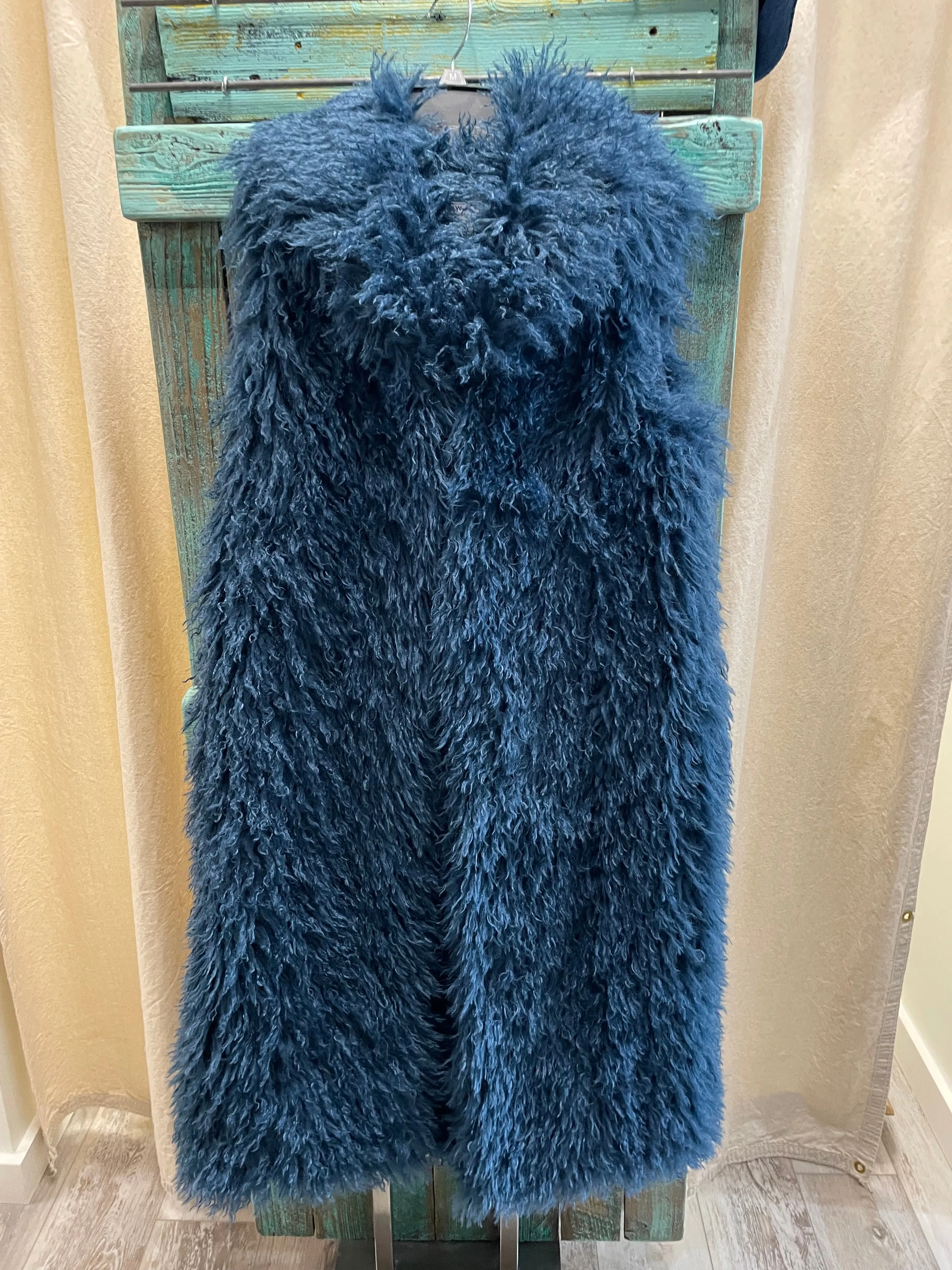 Mongolian Fur Jacket in Beige