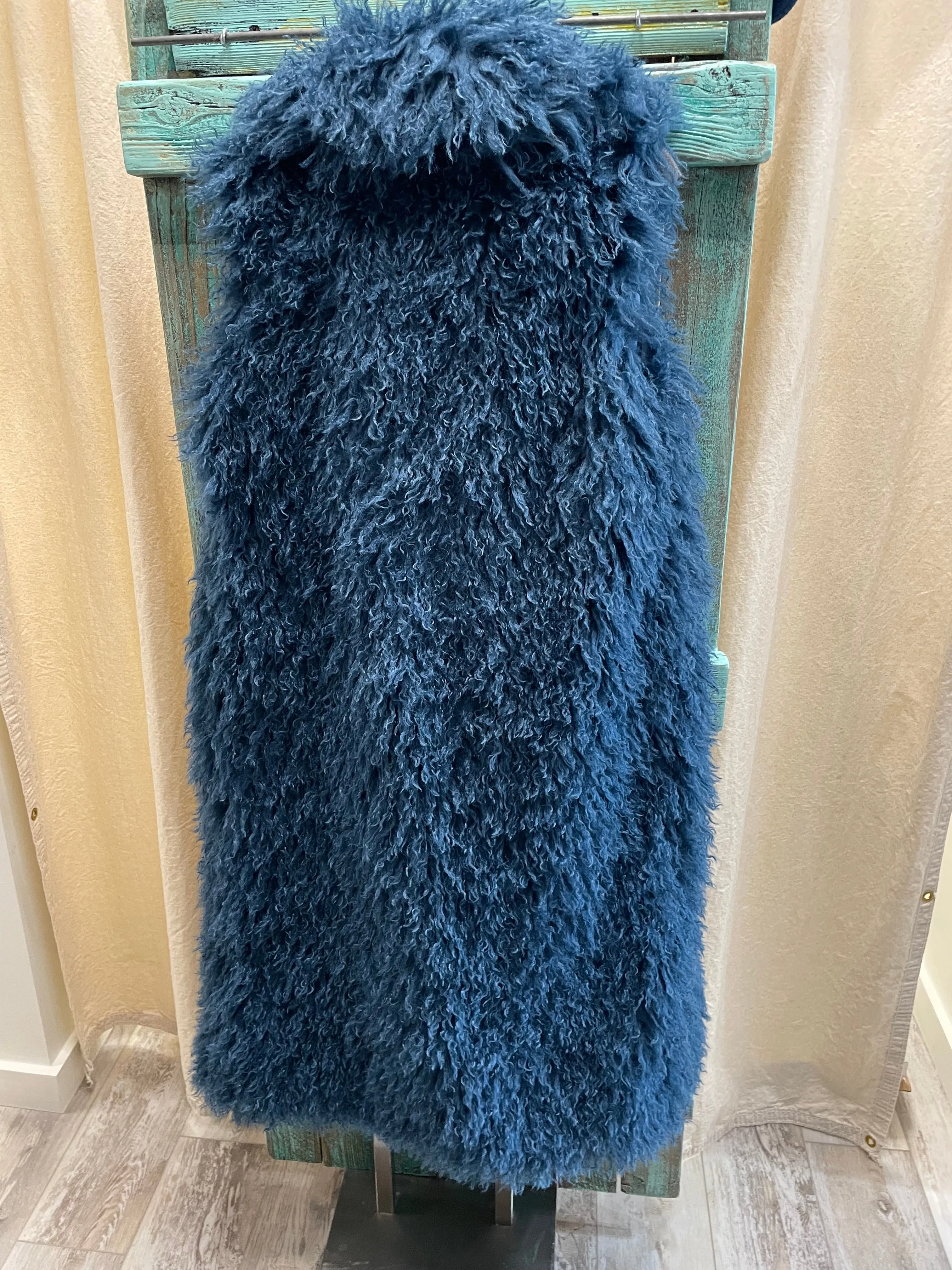 Mongolian Fur Jacket in Beige