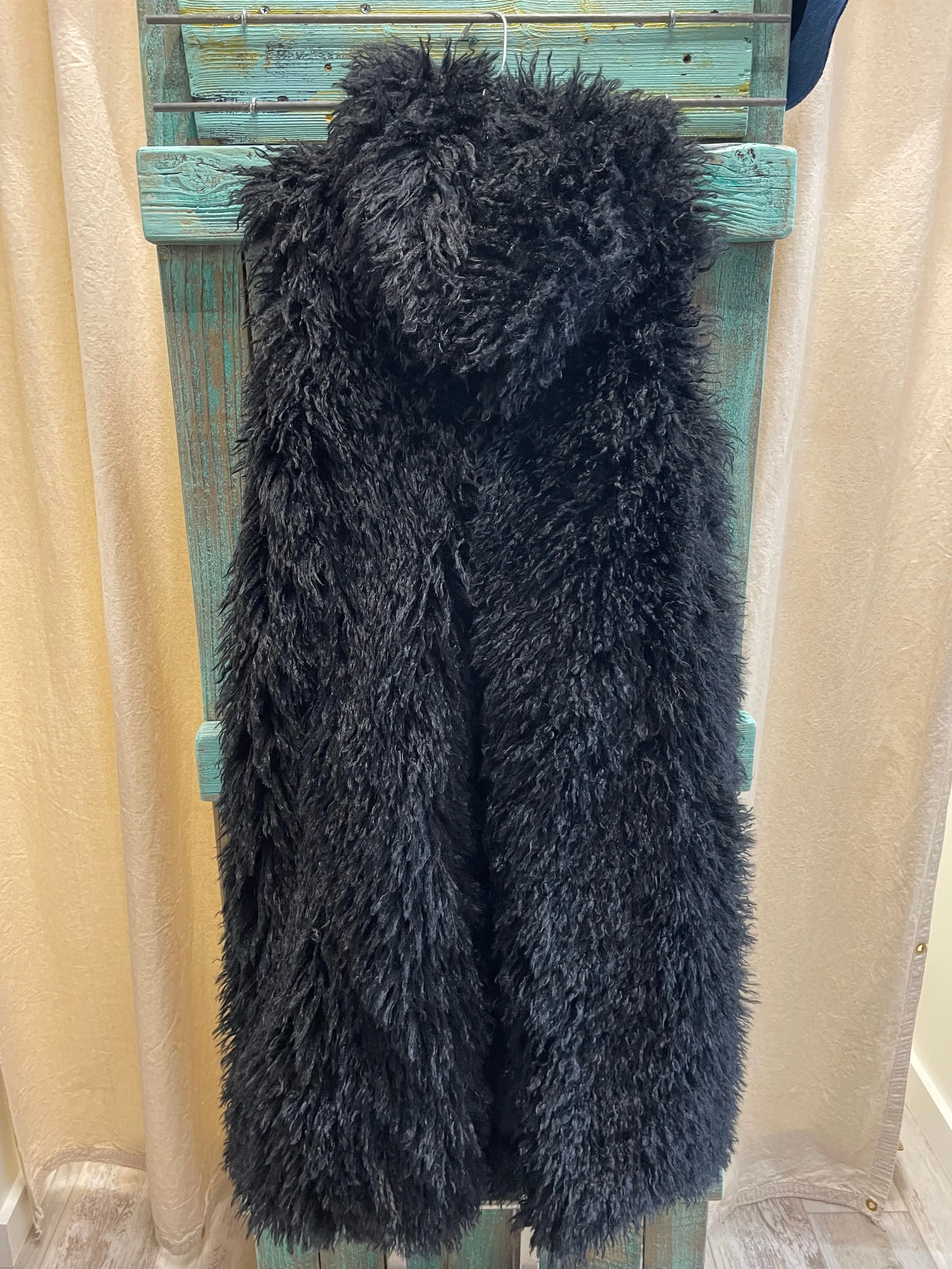 Mongolian Fur Jacket in Beige
