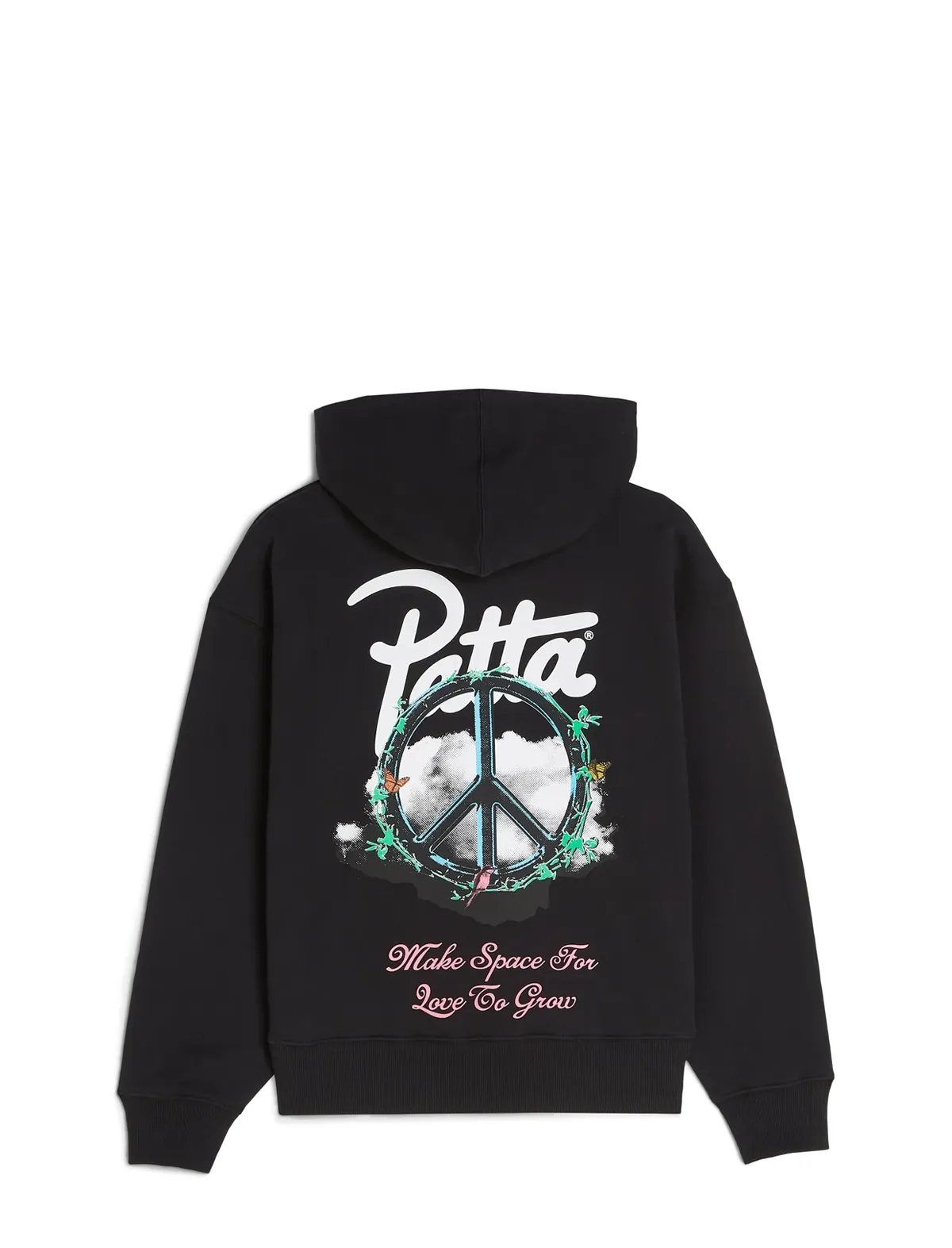 Patta Xerox Peace Boxy Hooded Sweater Black