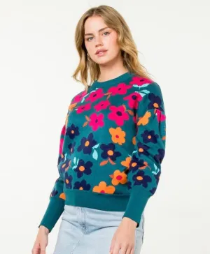Petal Party Rib Knit Sweater