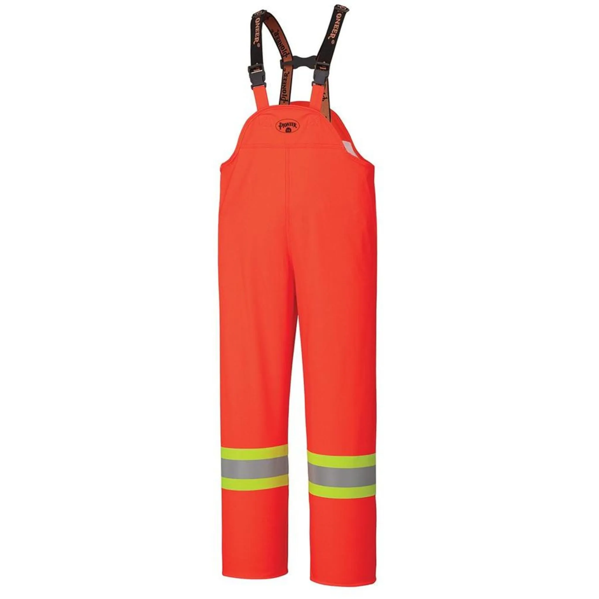 Pioneer Men's Hi Vis FR Work Bib Pants - CSA Certified, Poly Stretch, Flame Resistant, Waterproof, Reflective Tape, Durable Safety Gear | Sizes S-7XL